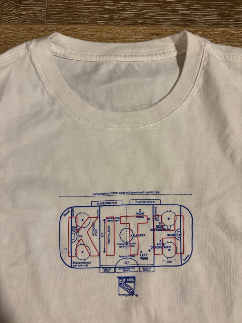 Kith x NY Rangers White Graphic Hockey Rink T-Shirt